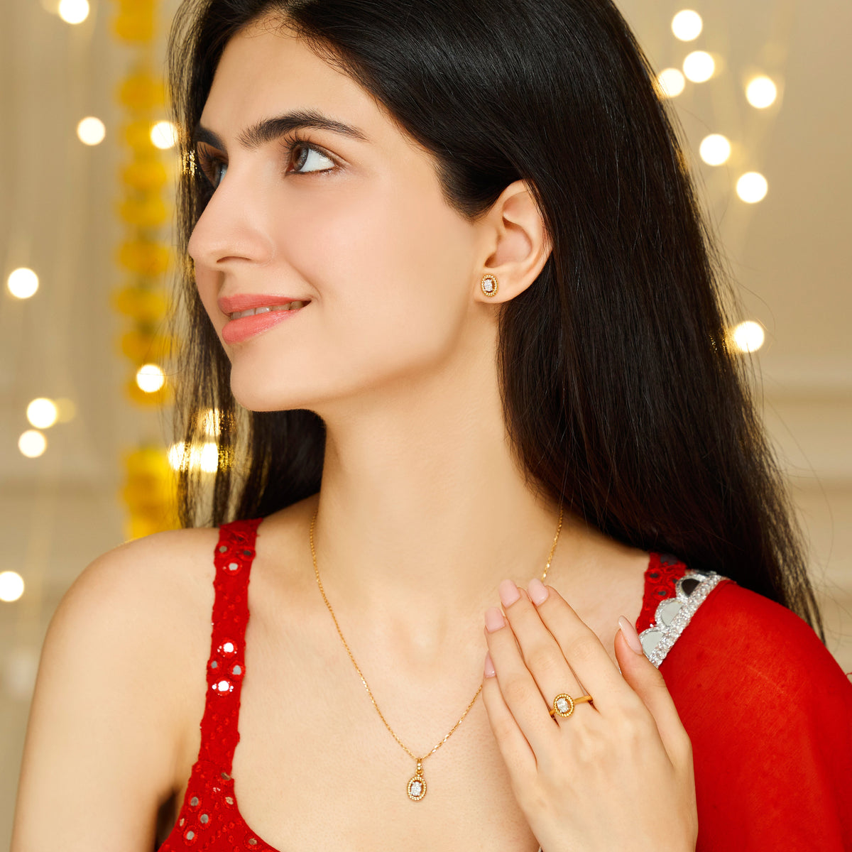 Oval Solitaire Diamond Set | (0.50 ct) | Ekatra Jewels
