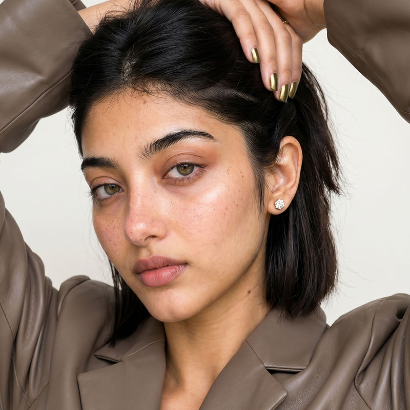 Diamond Diaries Calyx Halo Stud Earrings