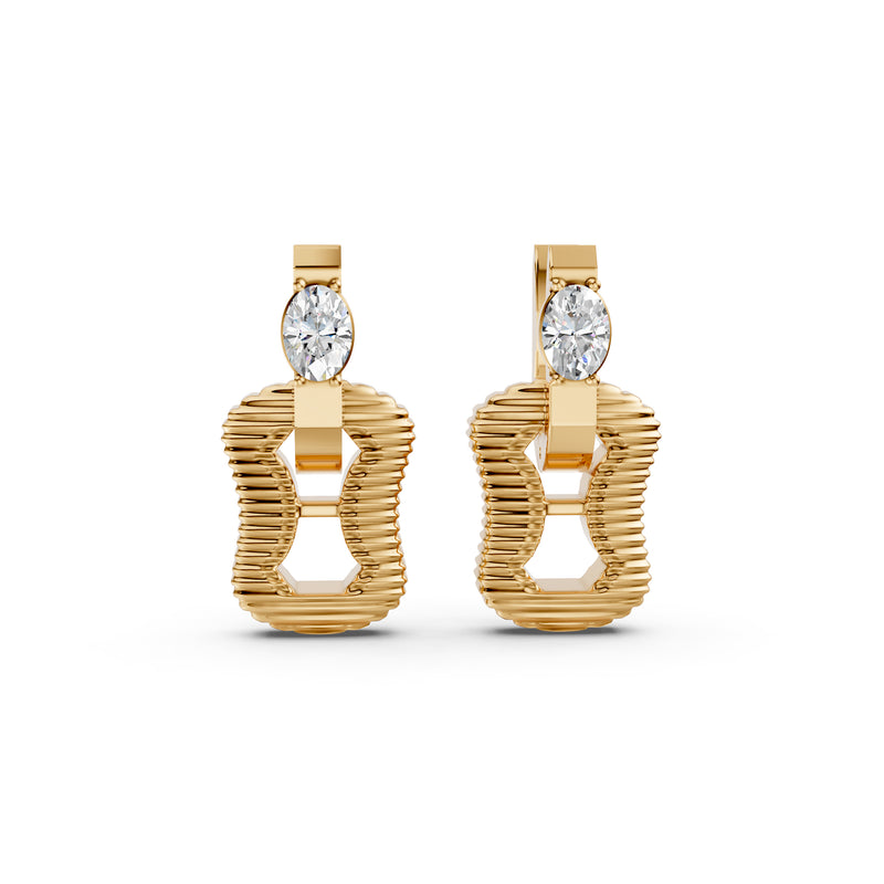 Oh My Gold Ridge Loop Bar Earrings