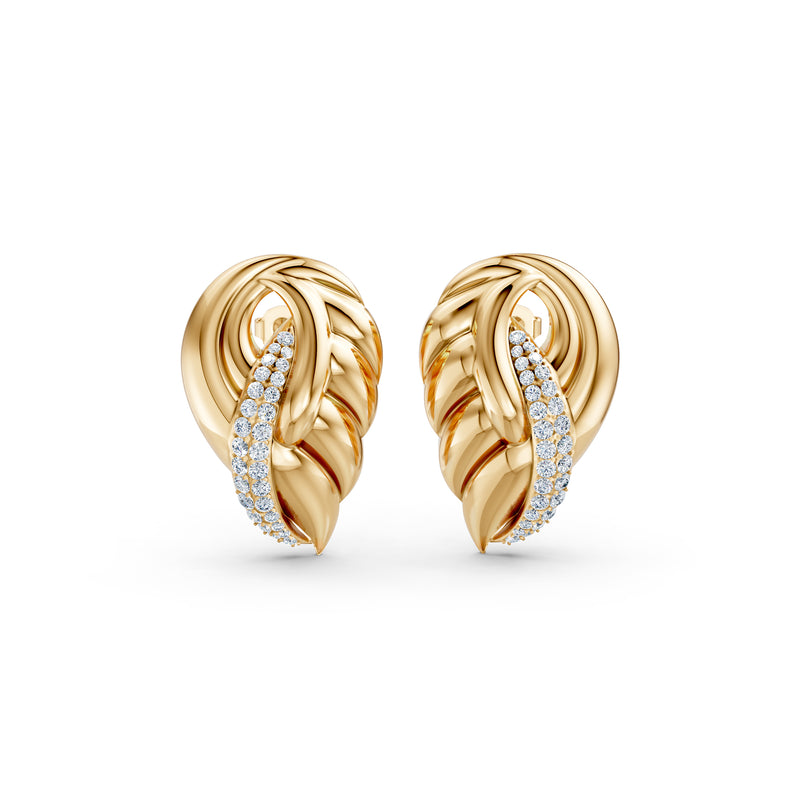 Oh My Gold Bloom Lattice Diamond Stud Earrings