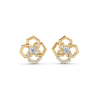 Oh My Gold Cipher Key Diamond Earrings