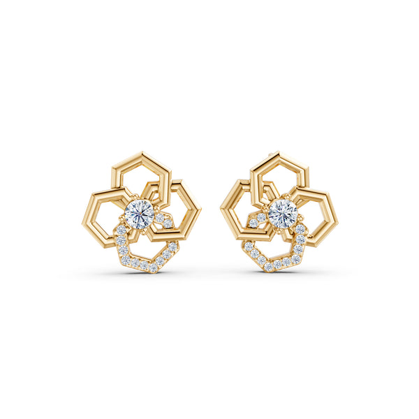 Oh My Gold Cipher Key Diamond Earrings