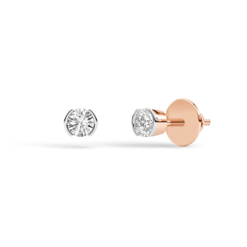 Diamond Diaries Crescent Drift Stud Earrings