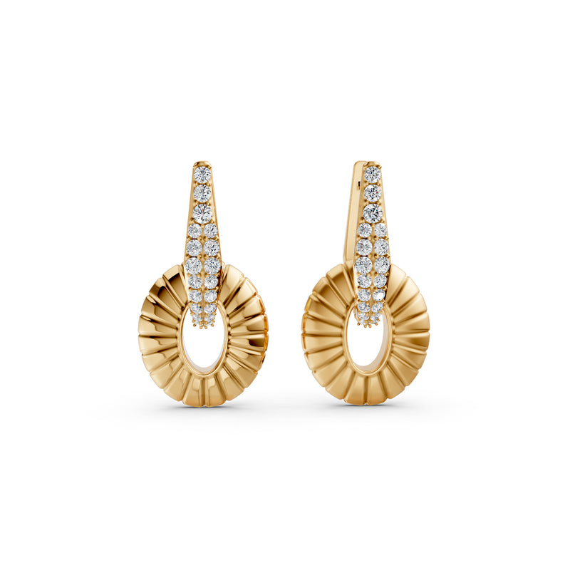 Oh My Gold Plume Curve Diamond Earrings