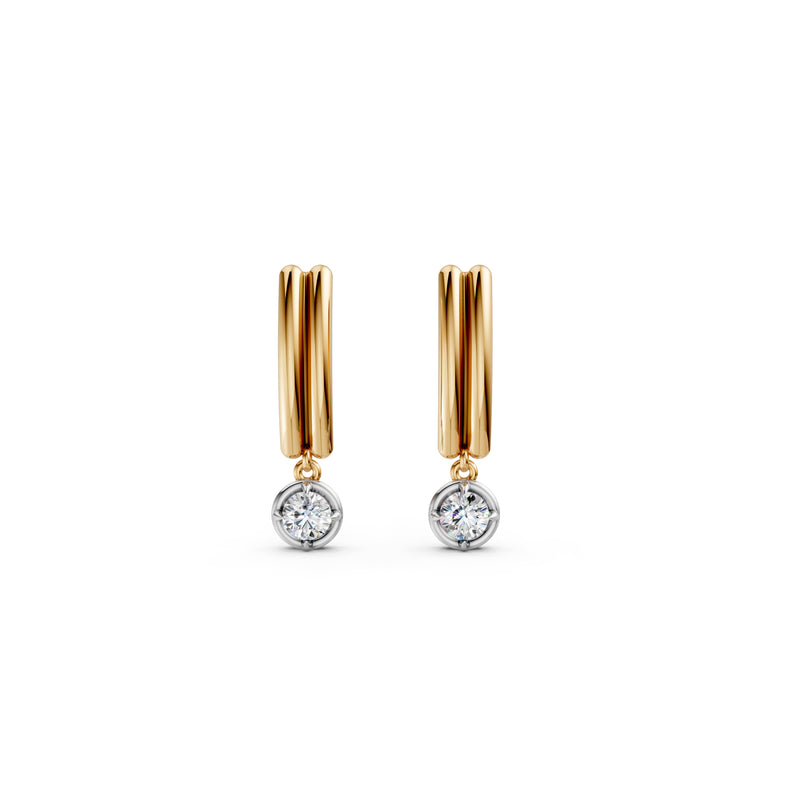 Diamond Diaries Lunar Drop Hoop Earrings