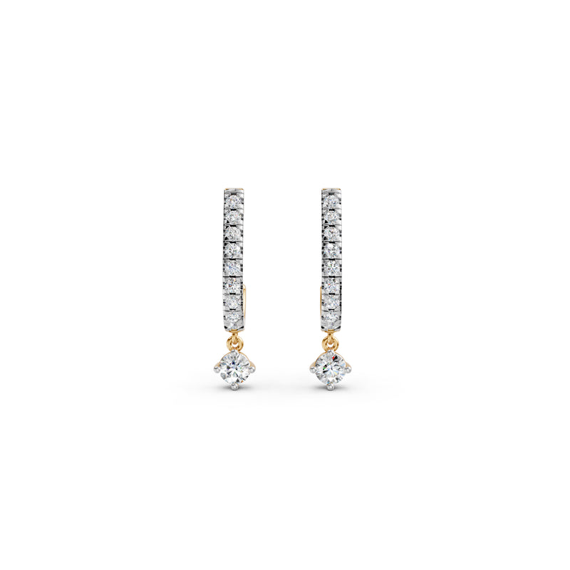 Diamond Diaries Radiant Frame Hoop Earrings