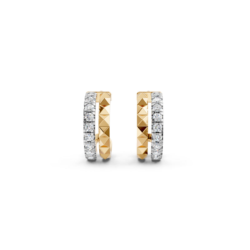 Diamond Diaries Layered Crest Huggie Earrings
