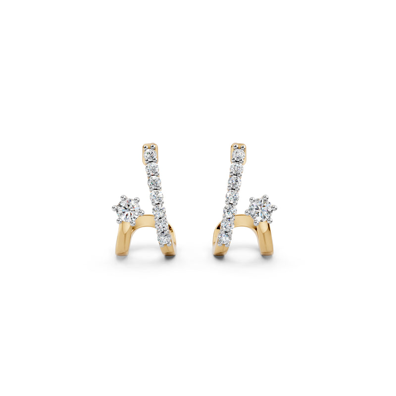 Diamond Diaries Stacked Ridge Hoop Earrings