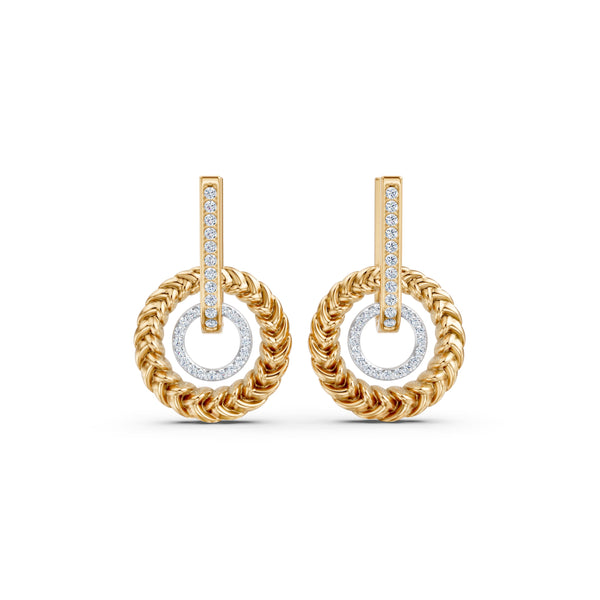 Oh My Gold Braided Orbit Diamond Earrings