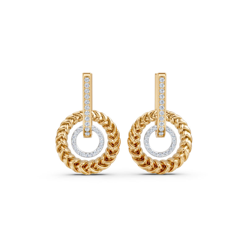 Oh My Gold Braided Orbit Diamond Earrings