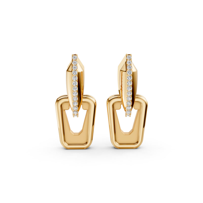 Oh My Gold Nexus Link Pavé Drop Earrings