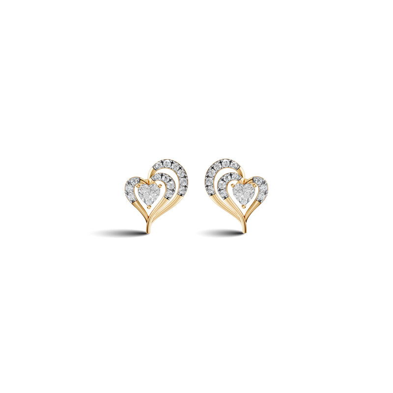 Heart Shaped Lab Grown Diamond Earring | Lightweight | Ekatra