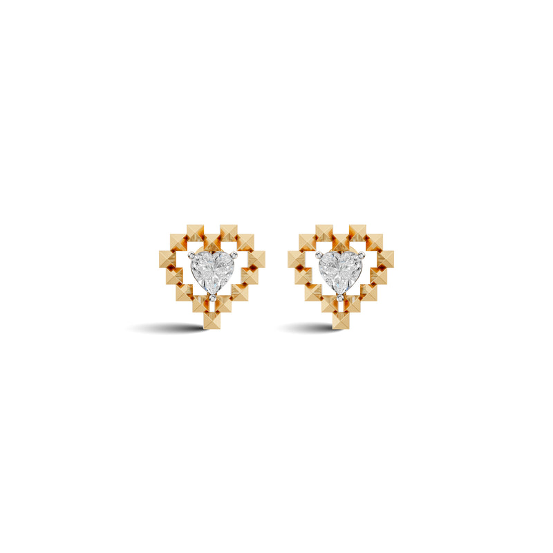 Heart Shaped Lab Grown Diamond Earring | Lightweight | Ekatra