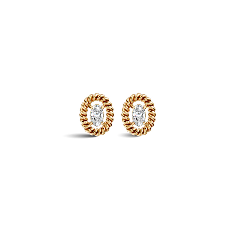 Oval Solitaire Diamond Earrings | (0.50 ct) |Ekatra Jewels