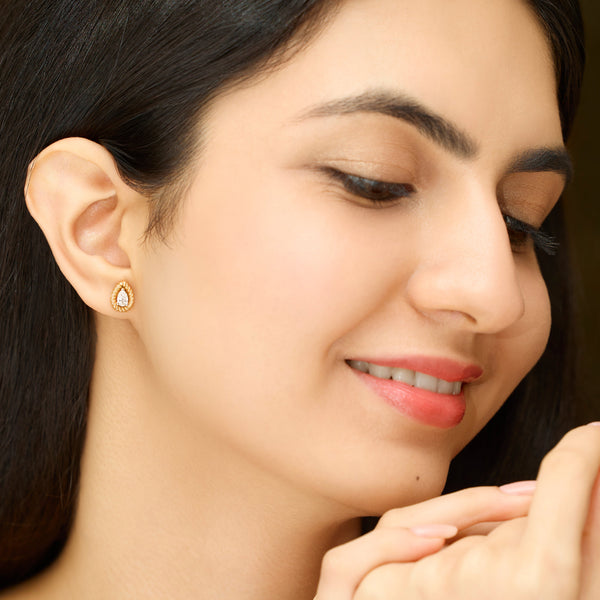Pear Solitaire Diamond Earrings | (0.50 ct) | Ekatra Jewels