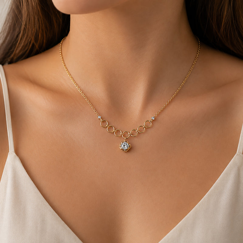 Diamond Diaries Aura Emblem Diamond Necklace