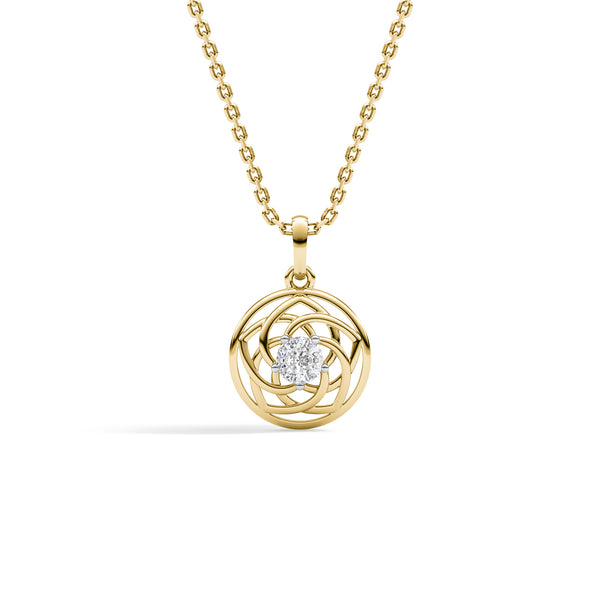 Sacred Geometry Solitaire Diamond Pendant