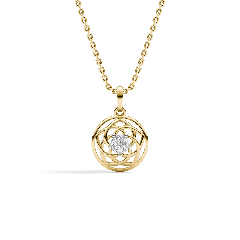 Sacred Geometry Awakening Facet Pendant | 0.27 Diamond Carat