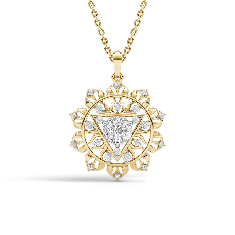 Chakras Solitaire Diamond Pendant