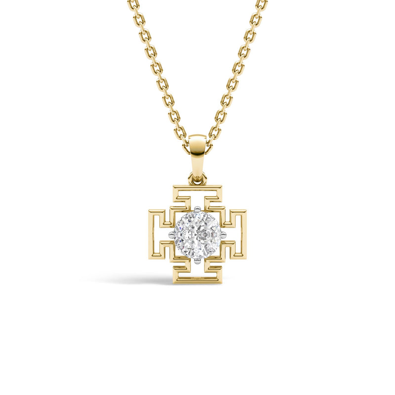 Sacred Geometry Solitaire Diamond Pendant