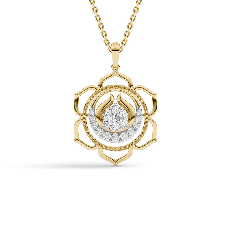 Chakras Solitaire Diamond Pendant