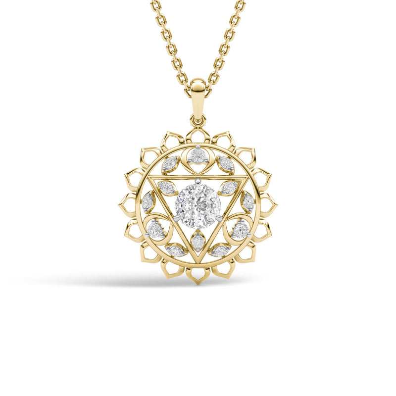 Chakras Solitaire Diamond Pendant