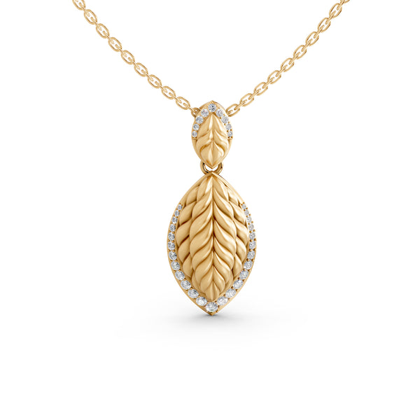Oh My Gold Twisted Loop Pear Solitaire Pendant