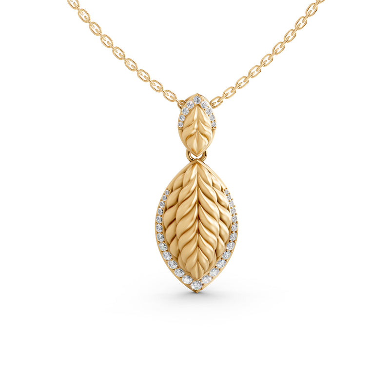 Oh My Gold Twisted Loop Pear Solitaire Pendant