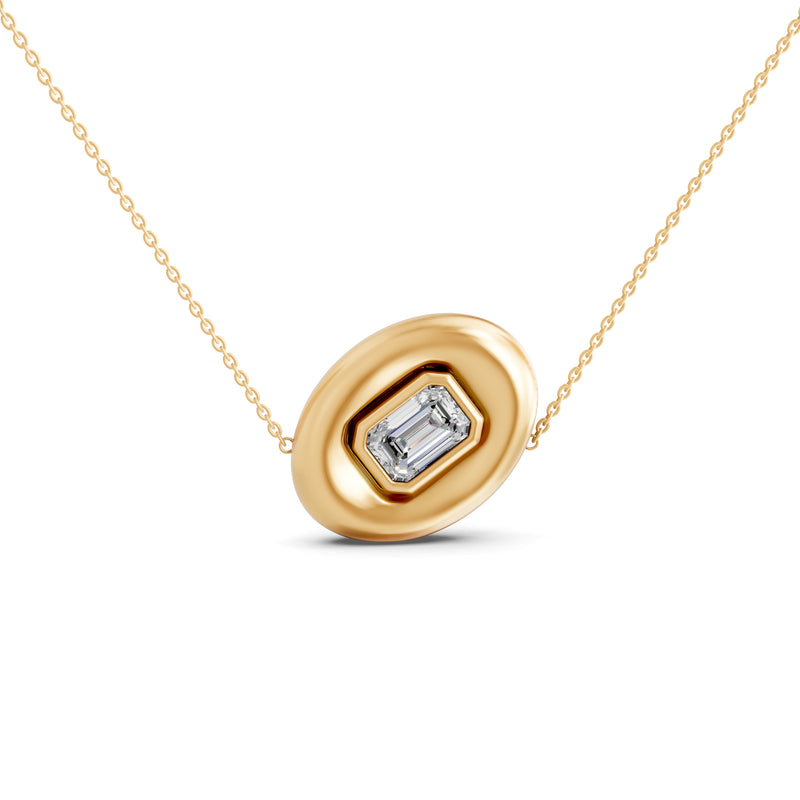 Oh My Gold Cushion Frame Pear Bezel Pendant