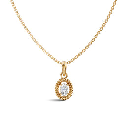 Oval Solitaire Diamond Pendant | (0.50 ct) | Ekatra Jewels