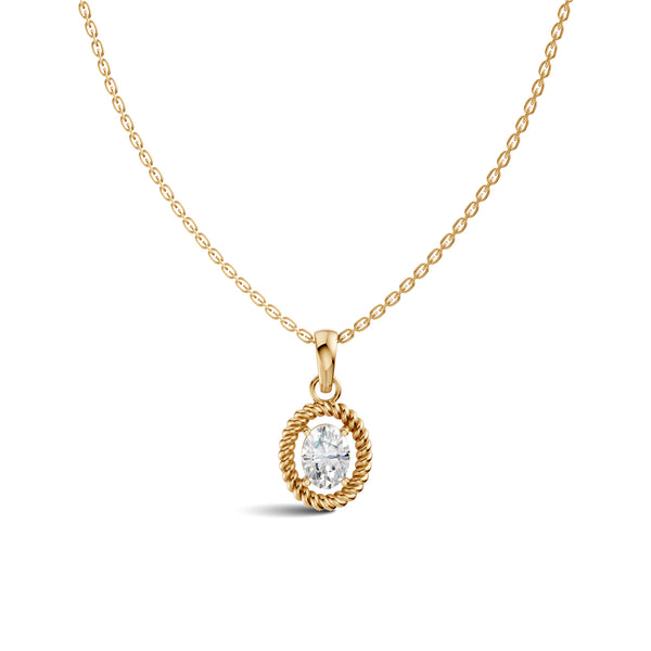 Oval Solitaire Diamond Pendant | (1.00 ct) | Ekatra Jewels