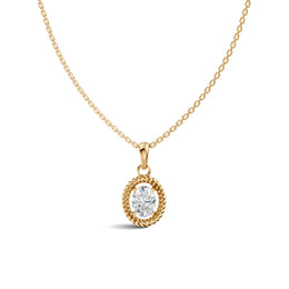Oval Solitaire Diamond Pendant | (1.50 ct) | Ekatra Jewels