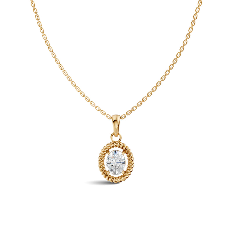 Oval Solitaire Diamond Pendant | (1.50 ct) | Ekatra Jewels