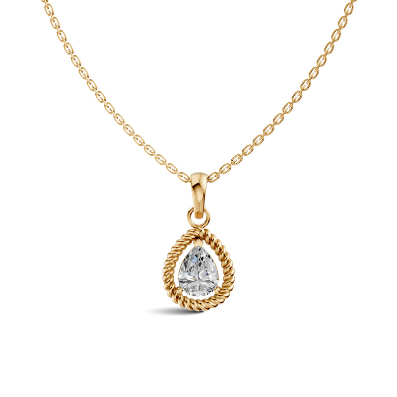 Pear Solitaire Diamond Pendant | (1.00 ct) | Ekatra Jewels