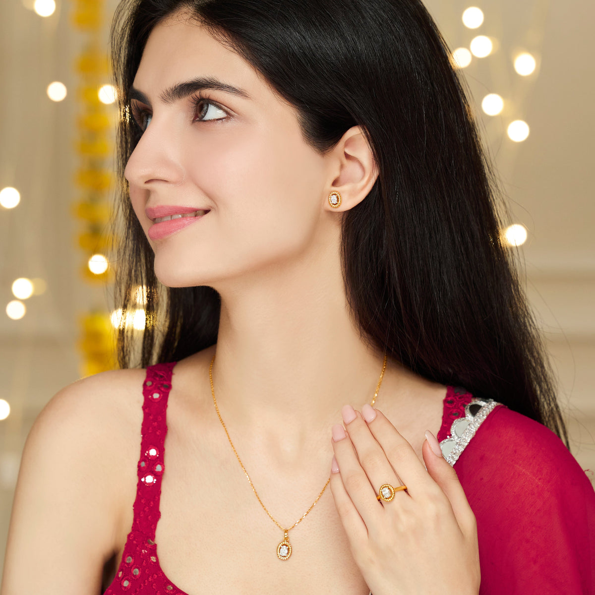 Oval Solitaire Diamond Set | (1.00 ct) | Ekatra Jewels