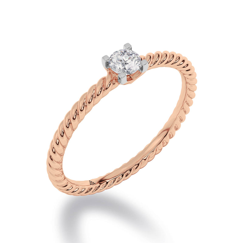 Diamond Diaries Modernist Axis Solitaire Ring