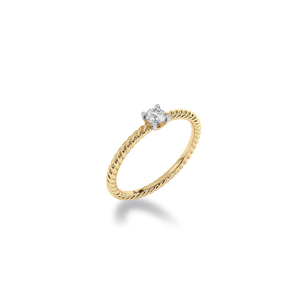 Diamond Diaries Modernist Axis Solitaire Ring