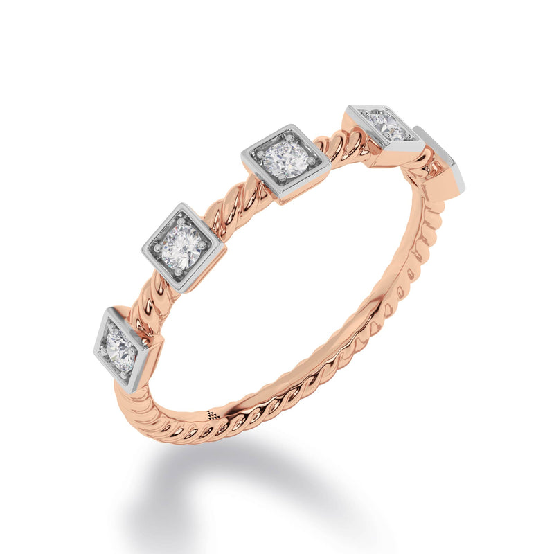 Diamond Diaries Geometric Lyric Ring