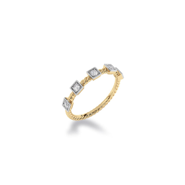 Diamond Diaries Geometric Lyric Ring