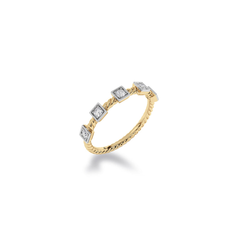 Diamond Diaries Geometric Lyric Ring