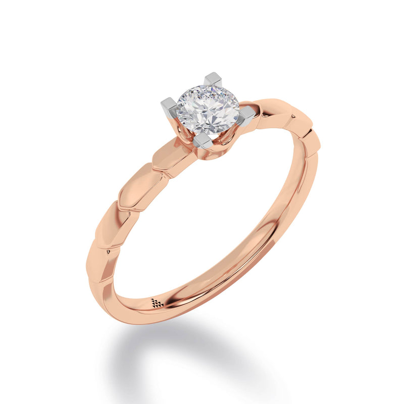 Diamond Diaries Modernist Script Solitaire Ring