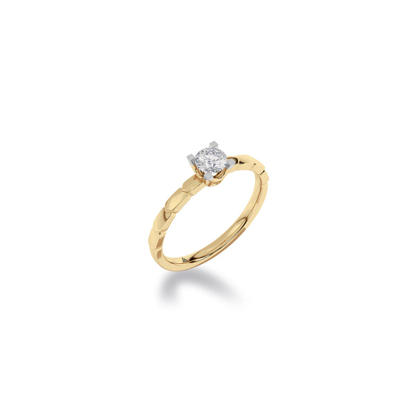 Diamond Diaries Modernist Script Solitaire Ring
