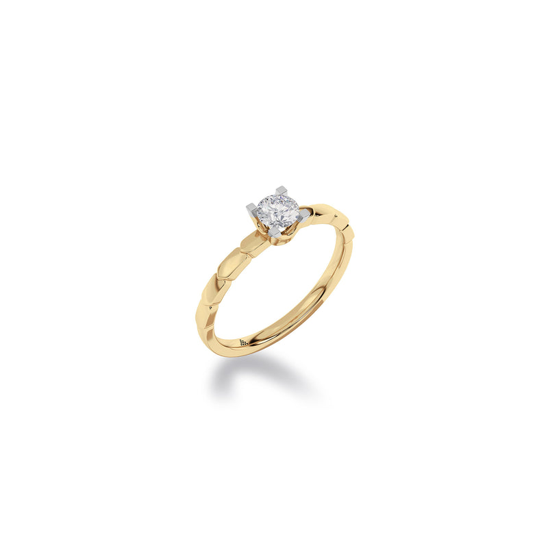Diamond Diaries Modernist Script Solitaire Ring
