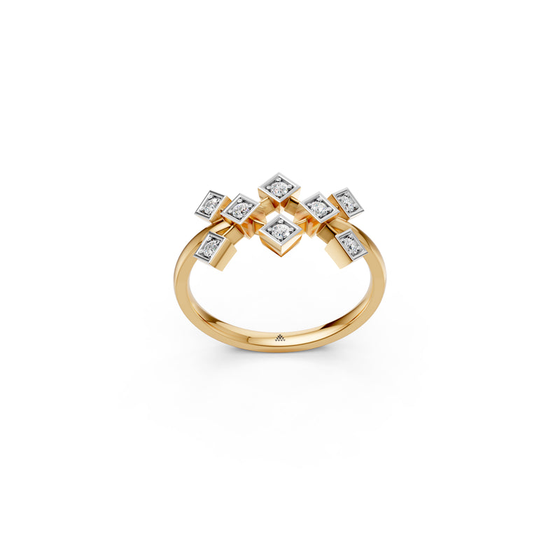 Diamond Diaries Geometric Apex Ring