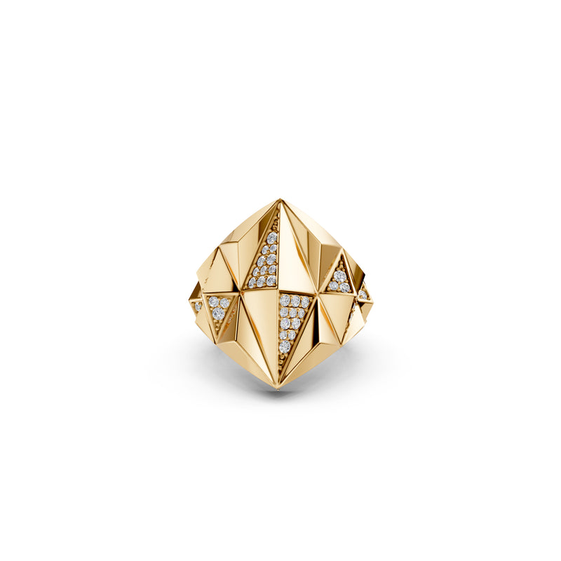 Oh My Gold Facet Prism Statement Ring