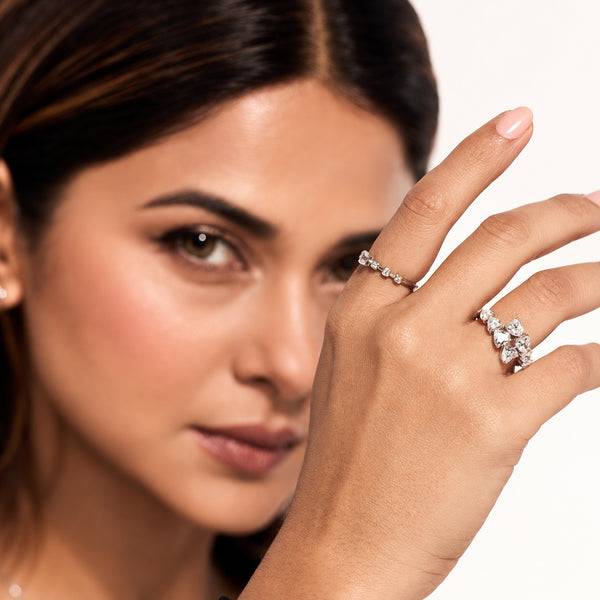 Sleek Emerald Solitaire Diamond Ring | 0.30 Diamond Carat