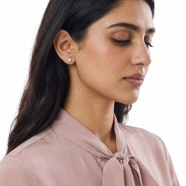 Diamond Diaries Triad Peak Stud Earrings